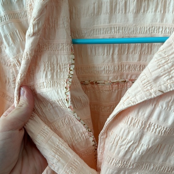 J Jill Seersucker Light Pink Blazer Spring Jacket Small - Picture 3 of 8